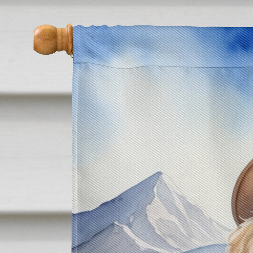 Maltipoo Cowboy Welcome House Flag 28x40 Porch Sleeve Pole Decorative Outside Yard Banner Artwork Wall Hanging, Polyester