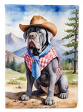 Neapolitan Mastiff Cowboy Welcome House Flag 28x40 Porch Sleeve Pole Decorative Outside Yard Banner Artwork Wall Hanging, Polyester