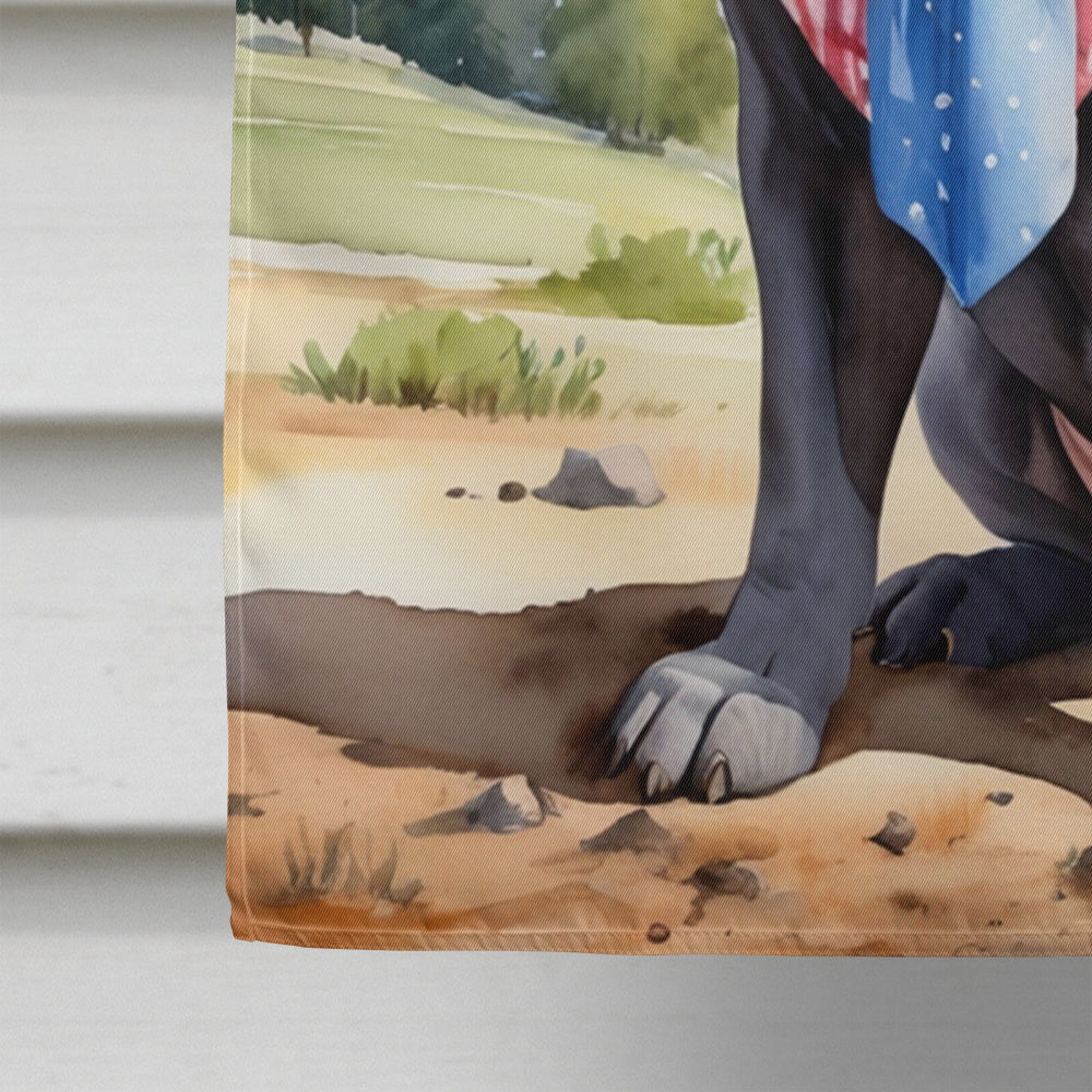 Neapolitan Mastiff Cowboy Welcome House Flag 28x40 Porch Sleeve Pole Decorative Outside Yard Banner Artwork Wall Hanging, Polyester