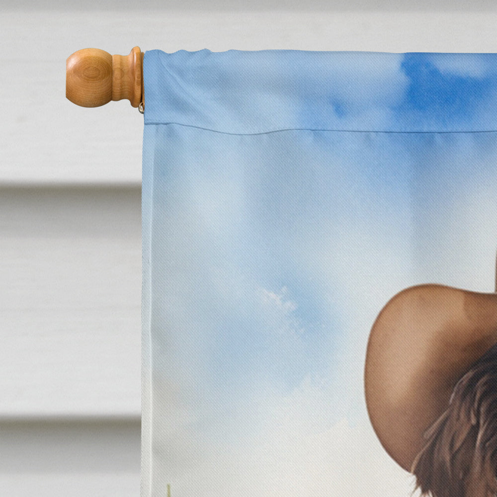Newfoundland Cowboy Welcome House Flag 28x40 Porch Sleeve Pole Decorative Outside Yard Banner Artwork Wall Hanging, Polyester