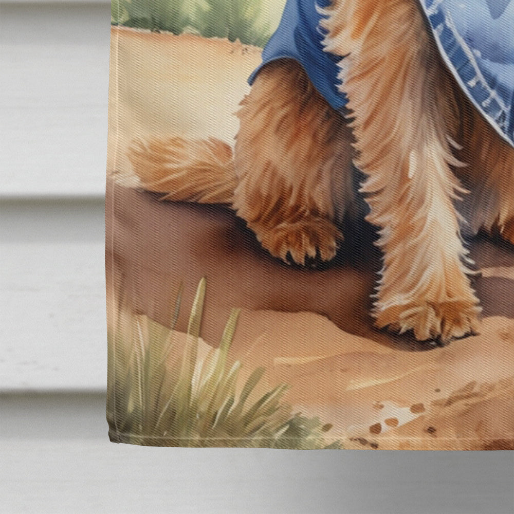 Norfolk Terrier Cowboy Welcome House Flag 28x40 Porch Sleeve Pole Decorative Outside Yard Banner Artwork Wall Hanging, Polyester