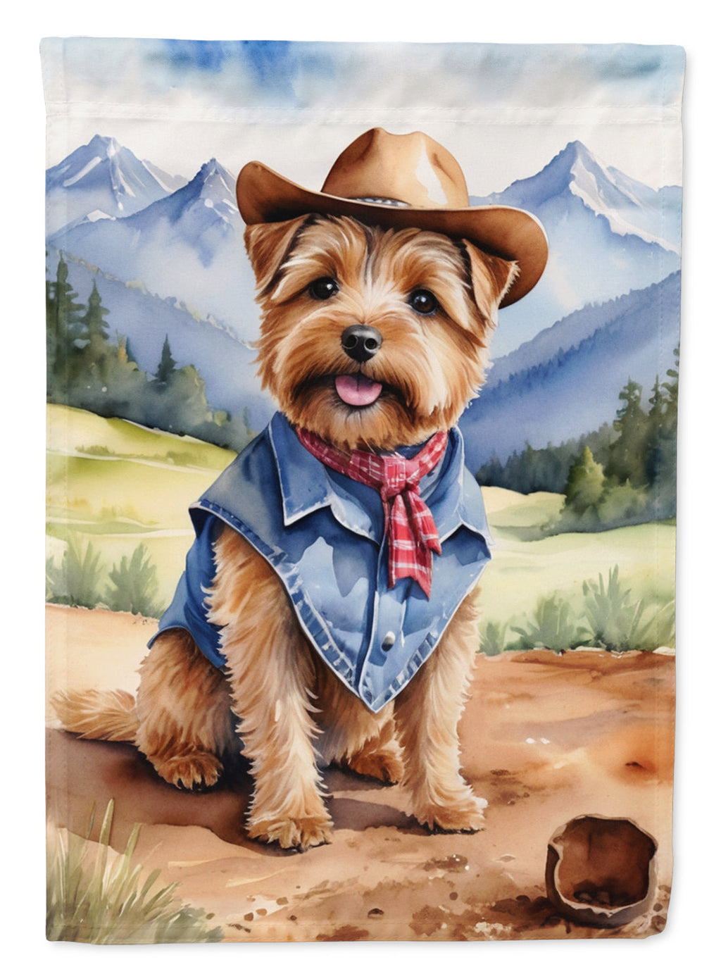 Norfolk Terrier Cowboy Welcome Garden Flag Mailbox Decorative Yard Banner Outside Patio Artwork for Flower Beds, Garden Size, Multicolor