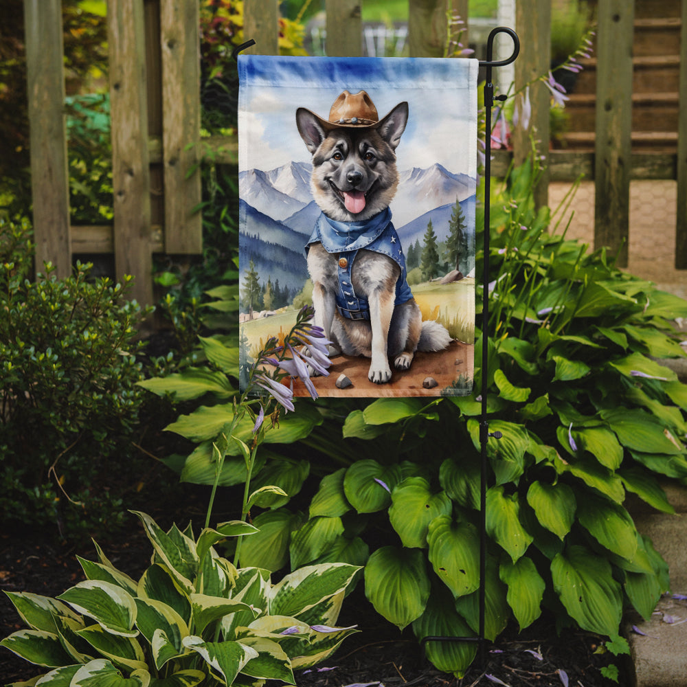Norwegian Elkhound Cowboy Welcome Garden Flag Mailbox Decorative Yard Banner Outside Patio Artwork for Flower Beds, Garden Size, Multicolor