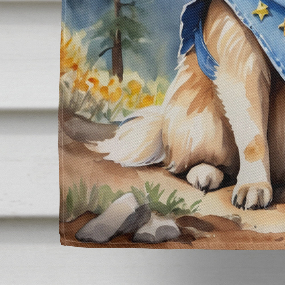 Pekingese Cowboy Welcome House Flag 28x40 Porch Sleeve Pole Decorative Outside Yard Banner Artwork Wall Hanging, Polyester