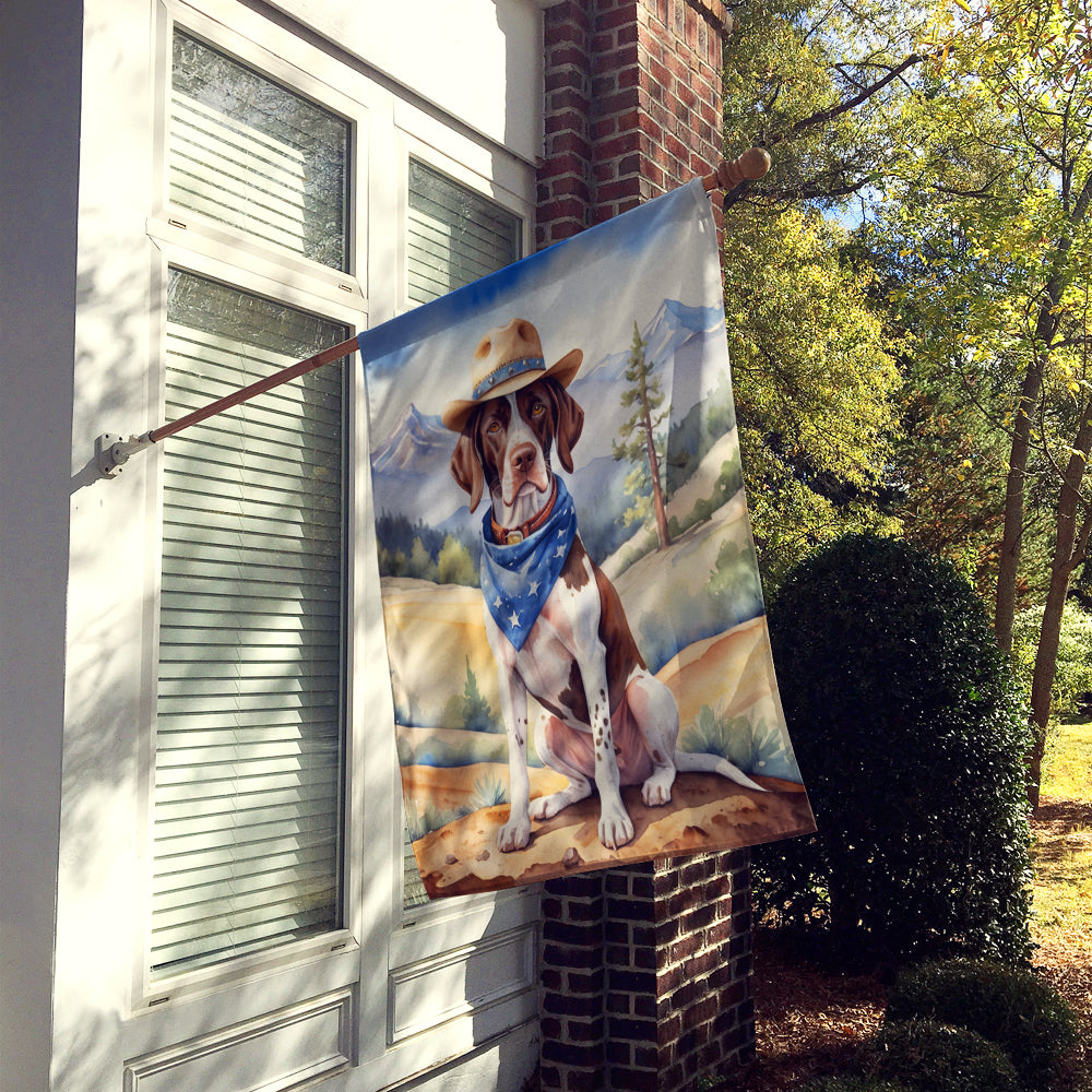 Pointer Cowboy Welcome House Flag 28x40 Porch Sleeve Pole Decorative Outside Yard Banner Artwork Wall Hanging, Polyester