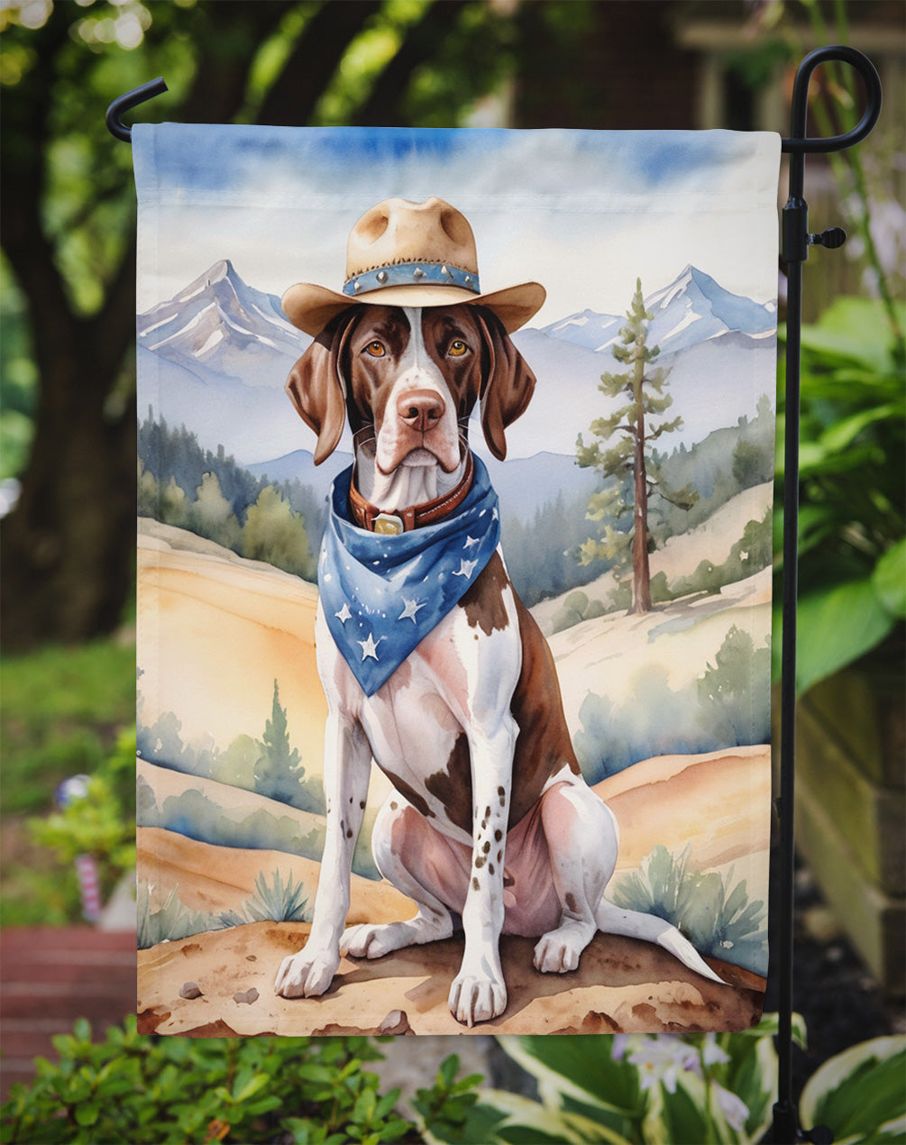 Pointer Cowboy Welcome Garden Flag Mailbox Decorative Yard Banner Outside Patio Artwork for Flower Beds, Garden Size, Multicolor