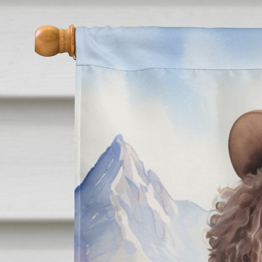 Poodle Cowboy Welcome House Flag 28x40 Porch Sleeve Pole Decorative Outside Yard Banner Artwork Wall Hanging, Polyester