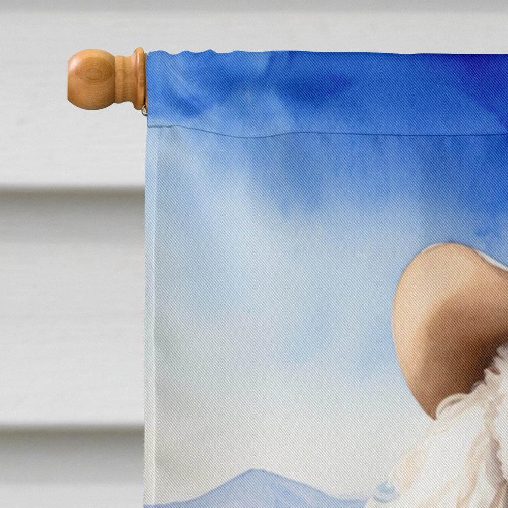 Poodle Cowboy Welcome House Flag 28x40 Porch Sleeve Pole Decorative Outside Yard Banner Artwork Wall Hanging, Polyester