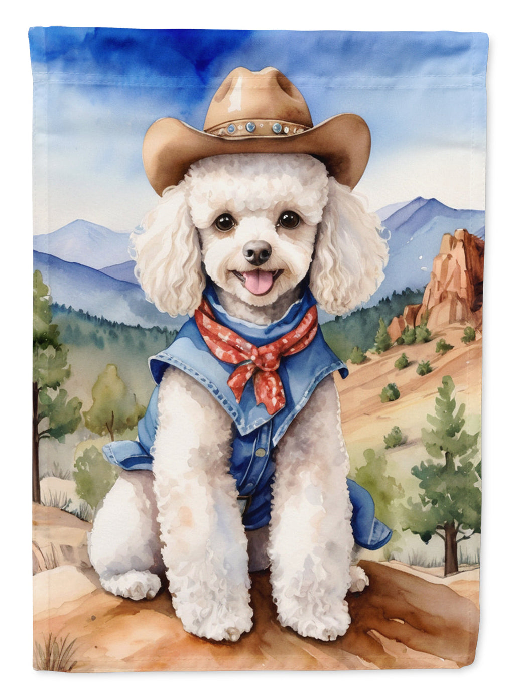 Poodle Cowboy Welcome Garden Flag Mailbox Decorative Yard Banner Outside Patio Artwork for Flower Beds, Garden Size, Multicolor