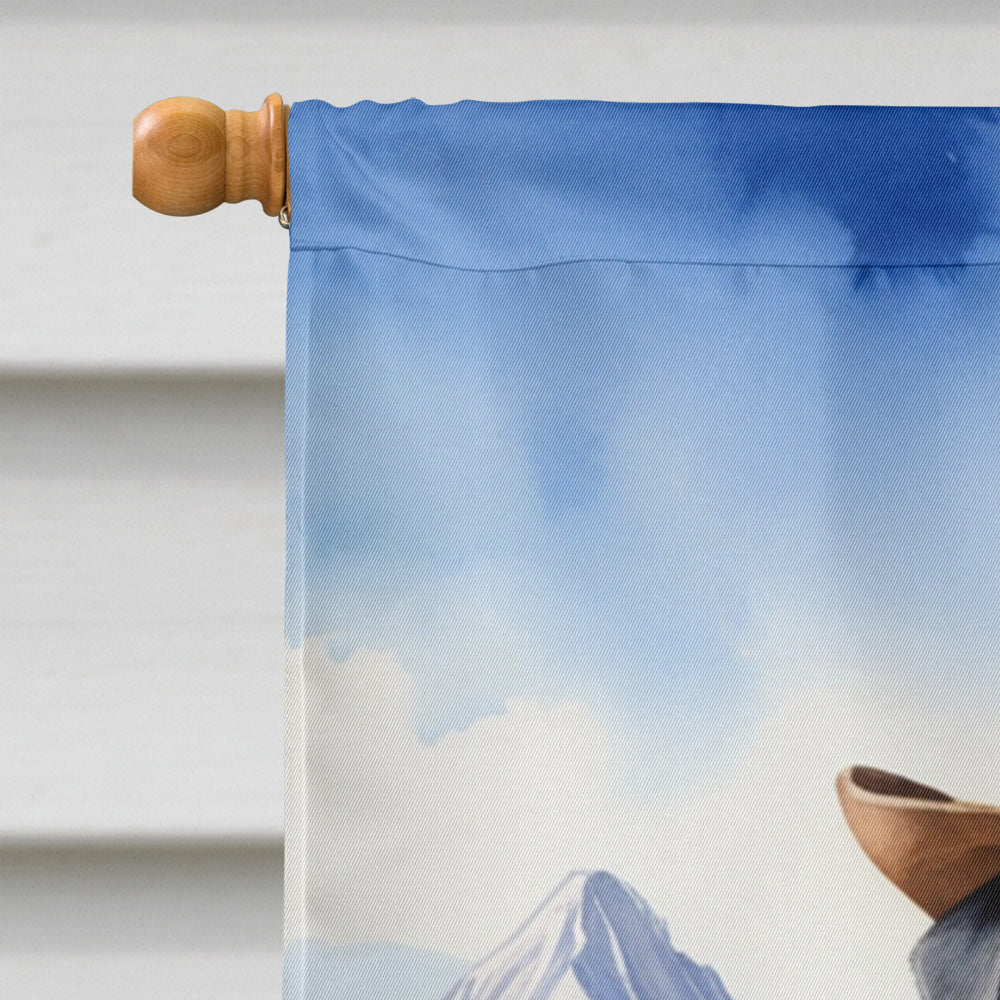Pug Cowboy Welcome House Flag 28x40 Porch Sleeve Pole Decorative Outside Yard Banner Artwork Wall Hanging, Polyester