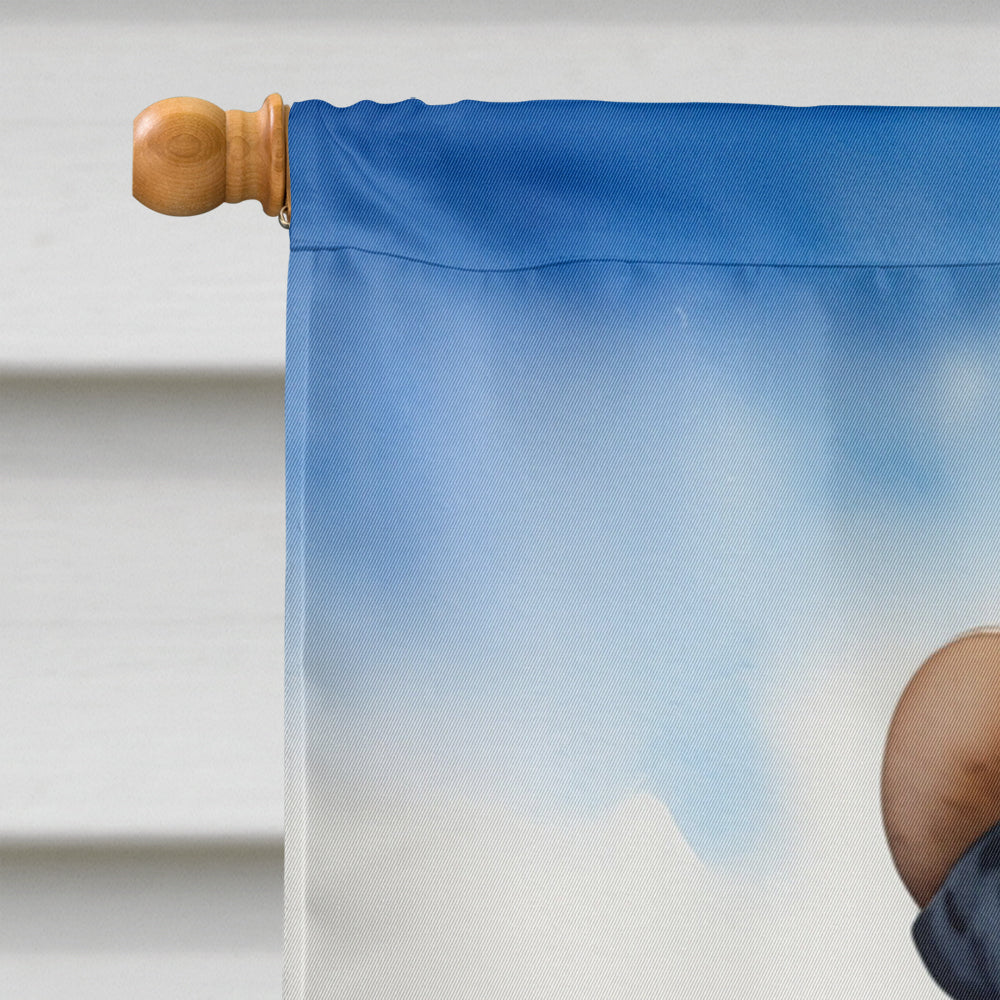Rottweiler Cowboy Welcome House Flag 28x40 Porch Sleeve Pole Decorative Outside Yard Banner Artwork Wall Hanging, Polyester