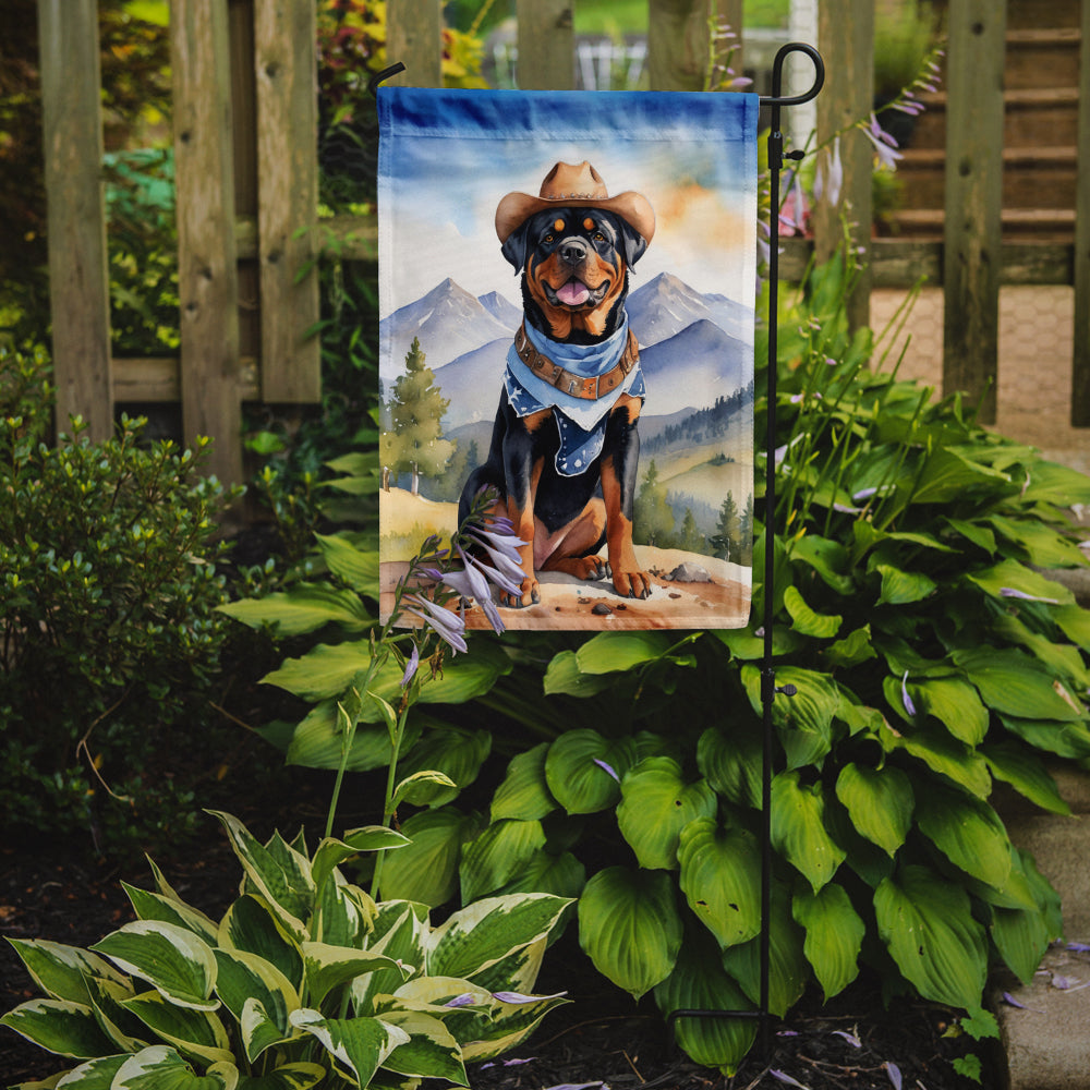 Rottweiler Cowboy Welcome Garden Flag Mailbox Decorative Yard Banner Outside Patio Artwork for Flower Beds, Garden Size, Multicolor