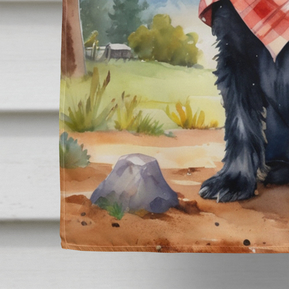Scottish Terrier Cowboy Welcome House Flag 28x40 Porch Sleeve Pole Decorative Outside Yard Banner Artwork Wall Hanging, Polyester