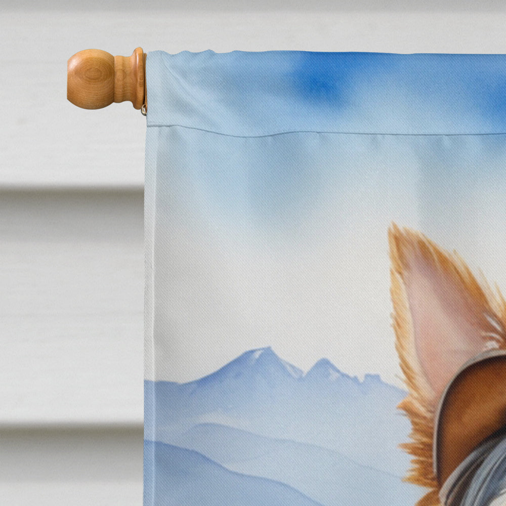 Silky Terrier Cowboy Welcome House Flag 28x40 Porch Sleeve Pole Decorative Outside Yard Banner Artwork Wall Hanging, Polyester