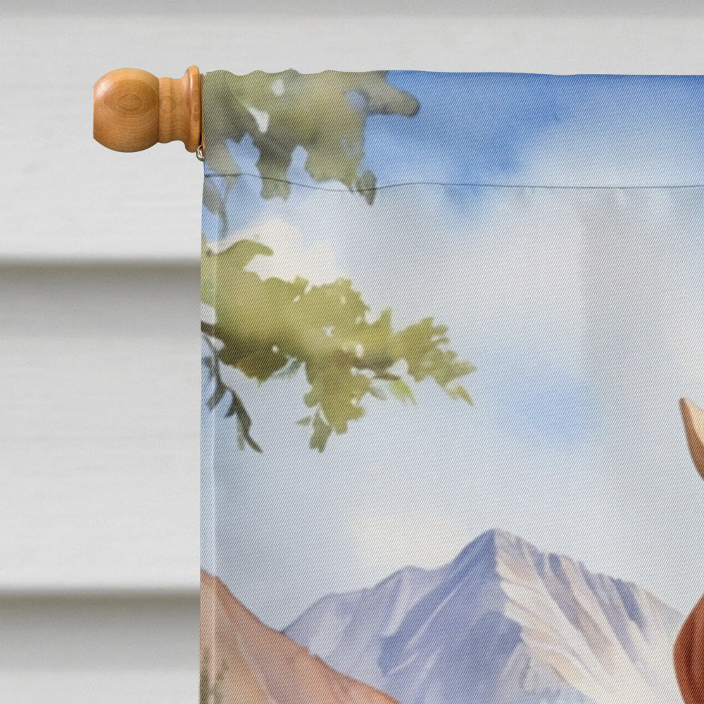 Vizsla Cowboy Welcome House Flag 28x40 Porch Sleeve Pole Decorative Outside Yard Banner Artwork Wall Hanging, Polyester