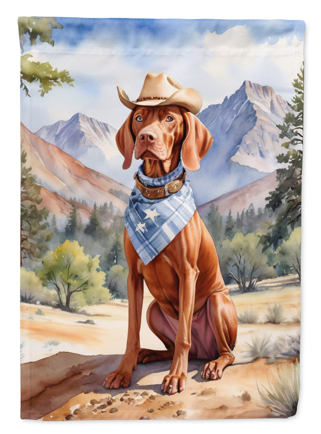 Vizsla Cowboy Welcome Garden Flag Mailbox Decorative Yard Banner Outside Patio Artwork for Flower Beds, Garden Size, Multicolor
