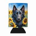 Belgian Sheepdog in Sunflowers Can or Bottle Hugger Cooler Sleeve for Standard 12 oz Cans, Insulated Foam Beer & Soda Can Hugger Reusable
