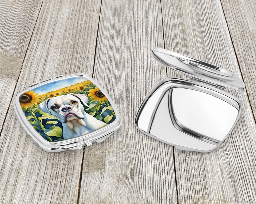 Boxer in Sunflowers Compact Mirror Decorative Travel Makeup Mirror for Women Girls Gifts Pocket Makeup Mirror Folding Handheld