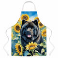 Chow Chow in Sunflowers Apron Cooking Kitchen Server Baking Crafts Gardening for Adult Women Men, Unisex, Large, Multicolor