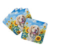 Clumber Spaniel in Sunflowers Foam Coasters Set of 4 Cup Coasters for Indoor Outdoor, Tabletop Protection, Anti Slip, Mouse pad Material
