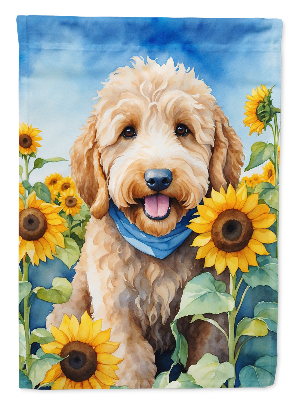 Goldendoodle in Sunflowers Garden Flag Mailbox Decorative Yard Banner Outside Patio Artwork for Flower Beds, Garden Size, Multicolor