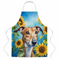 Greyhound in Sunflowers Apron Cooking Kitchen Server Baking Crafts Gardening for Adult Women Men, Unisex, Large, Multicolor