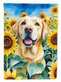 Labrador Retriever in Sunflowers House Flag 28x40 Porch Sleeve Pole Decorative Outside Yard Banner Artwork Wall Hanging, Polyester