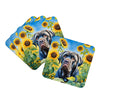 Neapolitan Mastiff in Sunflowers Foam Coasters Set of 4 Cup Coasters for Indoor Outdoor, Tabletop Protection, Anti Slip, Mouse pad Material
