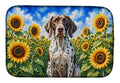 Pointer in Sunflowers Dish Drying Mat Absorbent Dish Drying Mat Pad for Kitchen Counter Dish Drainer Mat for Countertop, 14 x 21", Multicolor