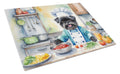 Affenpinscher The Chef Cutting Board Tempered Glass Kitchen Cutting Surface, Heat Resistant Chopping, Non-Slip Feet, Food Prep & Serving