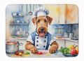 Airedale Terrier The Chef Memory Foam Kitchen Mat Machine Washable Anti-Fatigue Cushion Comfort Bath or Kitchen Rug
