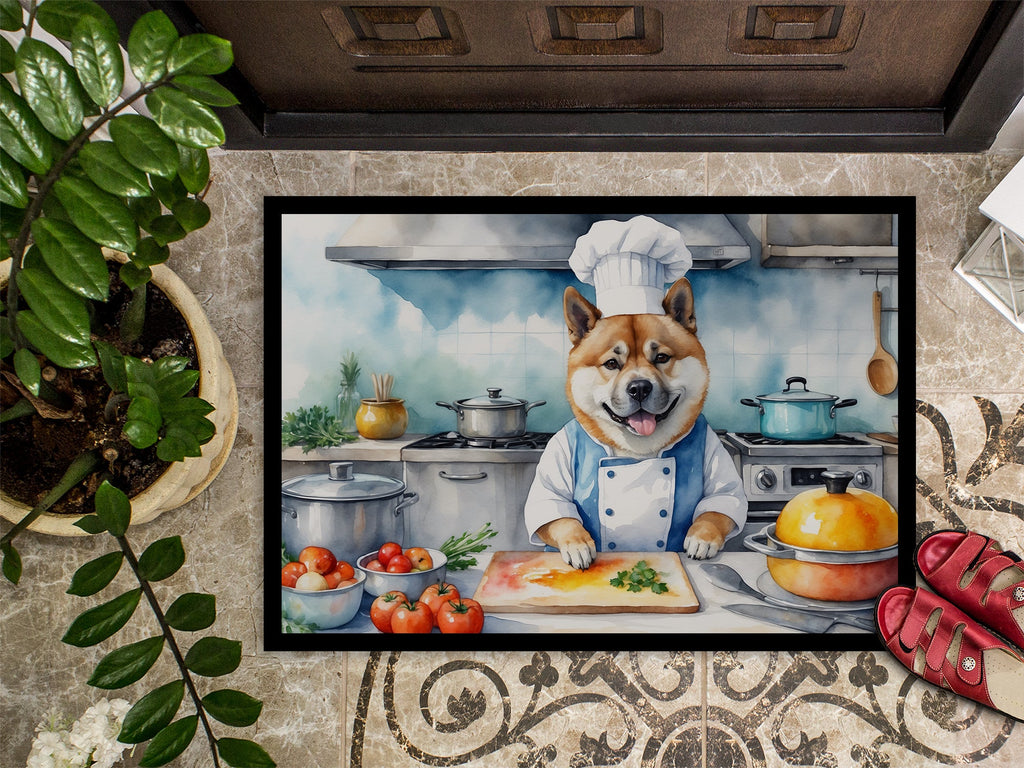 Akita The Chef Doormat Indoor Outdoor 18H X 27W Front Door Mat Rugs for Entryway, Non Slip Washable