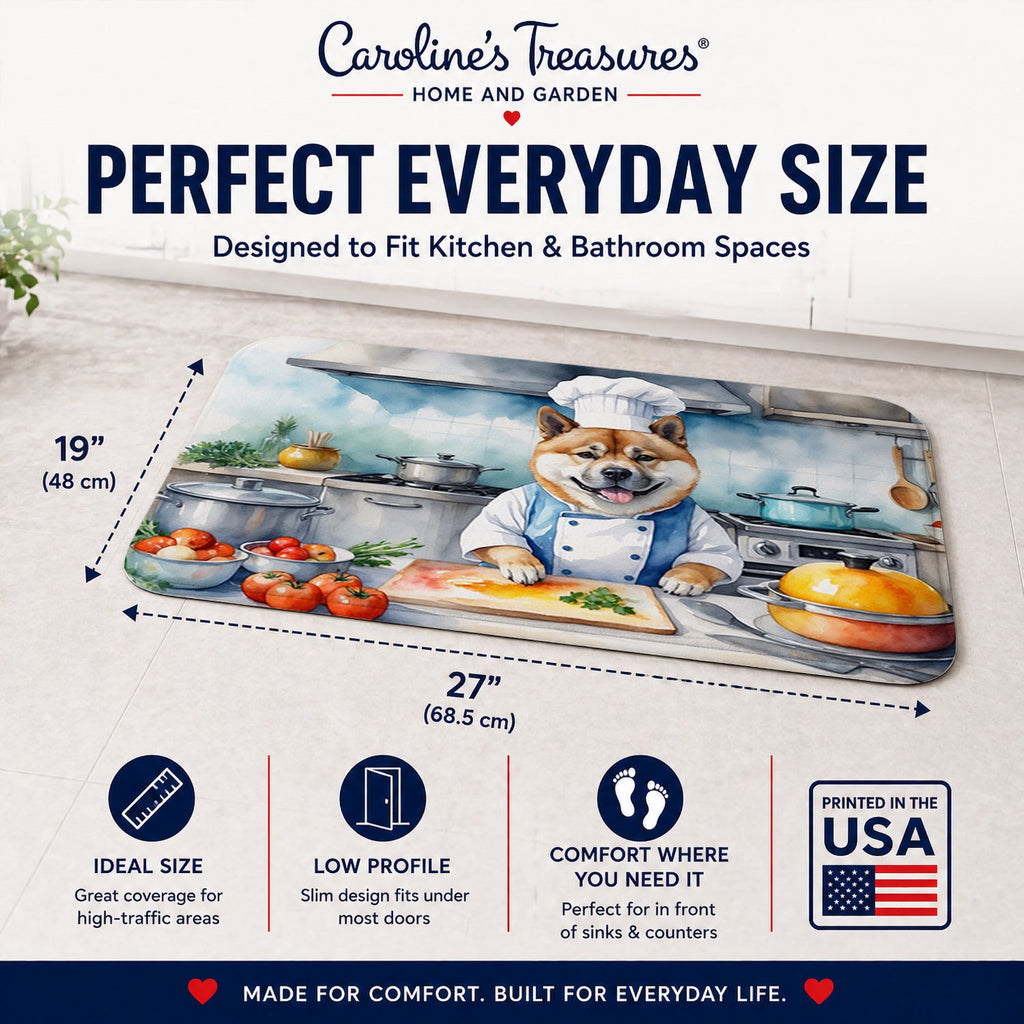 Akita The Chef Memory Foam Kitchen Mat Machine Washable Anti-Fatigue Cushion Comfort Bath or Kitchen Rug