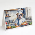 American Bulldog The Chef Greeting Cards Pack of 8 Blank Cards with Envelopes Whimsical A7 Size 5x7
