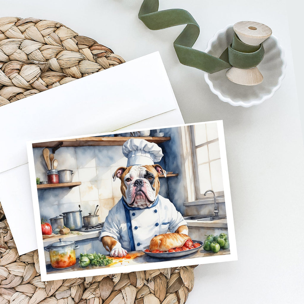 American Bulldog The Chef Greeting Cards Pack of 8 Blank Cards with Envelopes Whimsical A7 Size 5x7