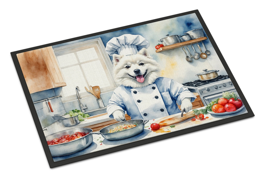 American Eskimo The Chef Doormat Indoor Outdoor 18H X 27W Front Door Mat Rugs for Entryway, Non Slip Washable