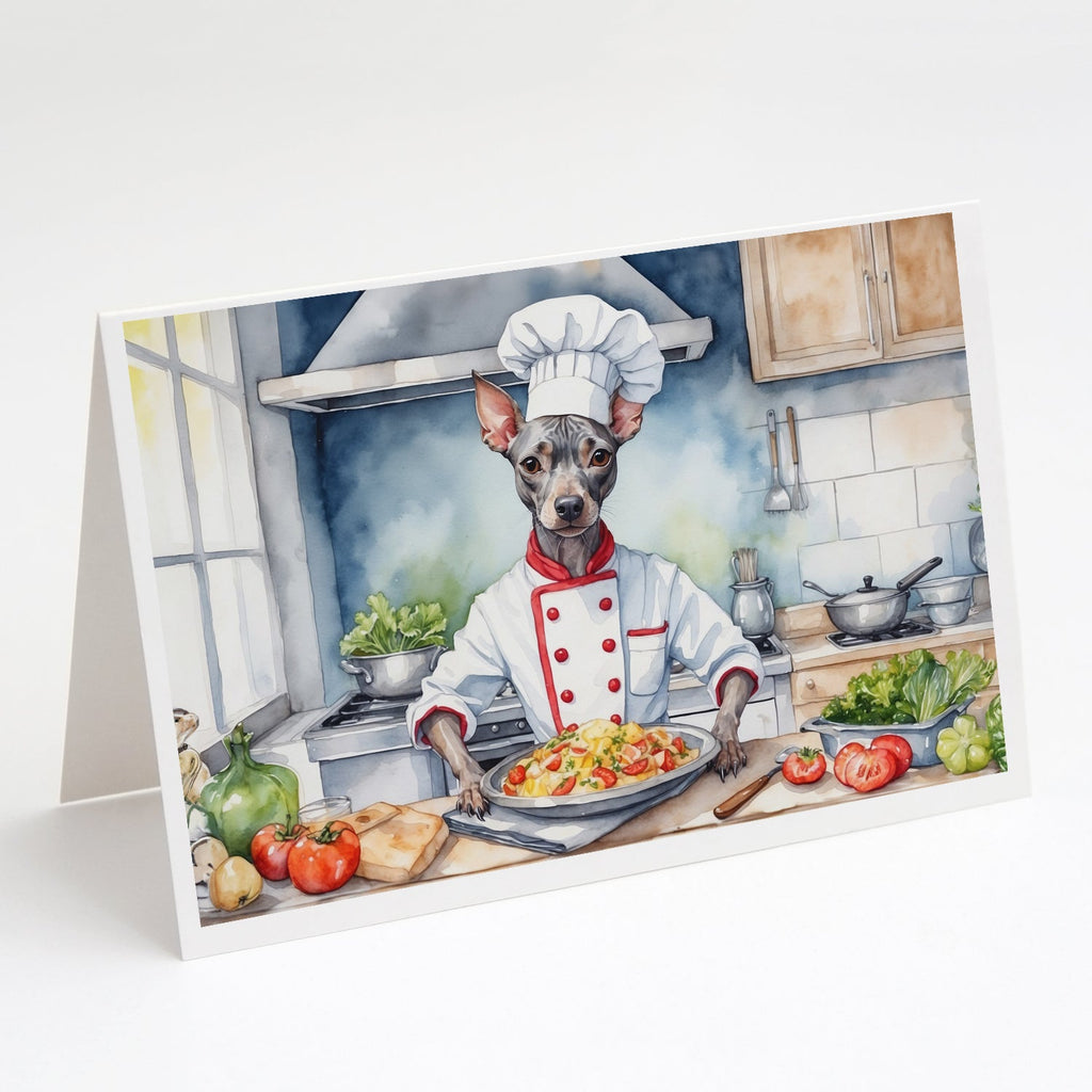 American Hairless Terrier The Chef Greeting Cards Pack of 8 Blank Cards with Envelopes Whimsical A7 Size 5x7