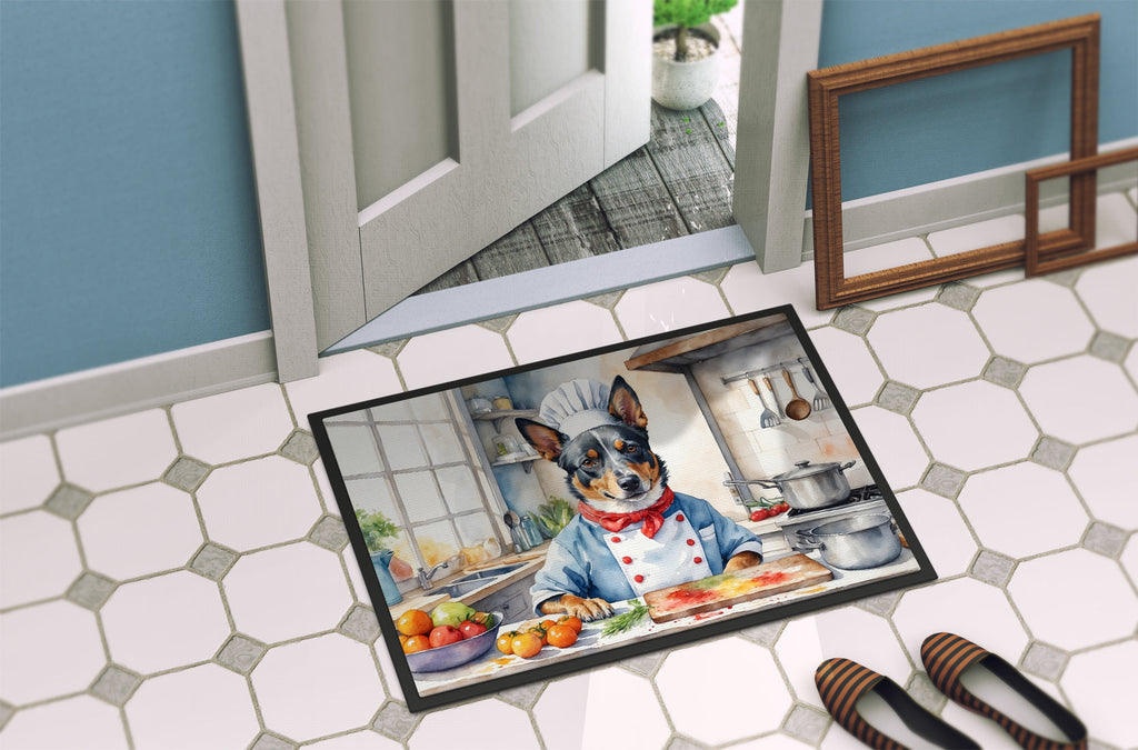 Australian Cattle Dog The Chef Doormat Indoor Outdoor 24H X 36W Front Door Mat Rugs for Entryway, Non Slip Washable Low Pile,