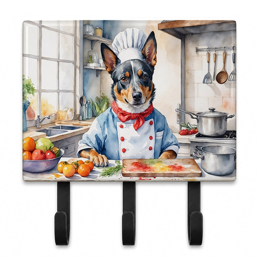 Australian Cattle Dog The Chef Leash or Key Holder Wall Hooks, Coat Rack Wall Mount, for Hanging Keys, Towels, Aprons, Leashes