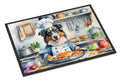 Australian Shepherd The Chef Doormat Indoor Outdoor 18H X 27W Front Door Mat Rugs for Entryway, Non Slip Washable