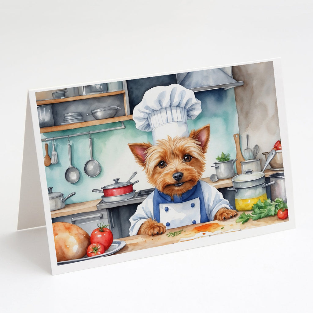 Australian Terrier The Chef Greeting Cards Pack of 8 Blank Cards with Envelopes Whimsical A7 Size 5x7