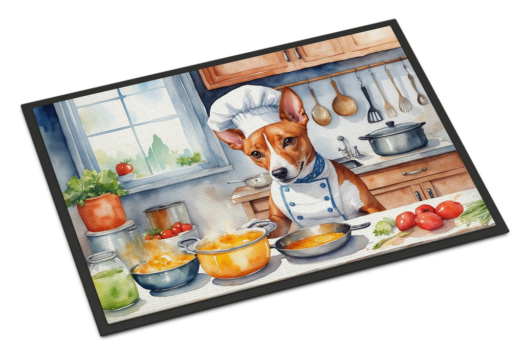 Basenji The Chef Doormat Indoor Outdoor 18H X 27W Front Door Mat Rugs for Entryway, Non Slip Washable