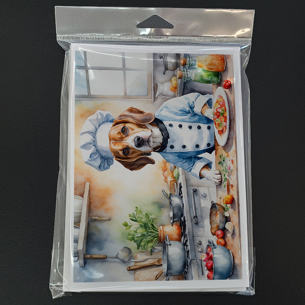 Beagle The Chef Greeting Cards Pack of 8 Blank Cards with Envelopes Whimsical A7 Size 5x7