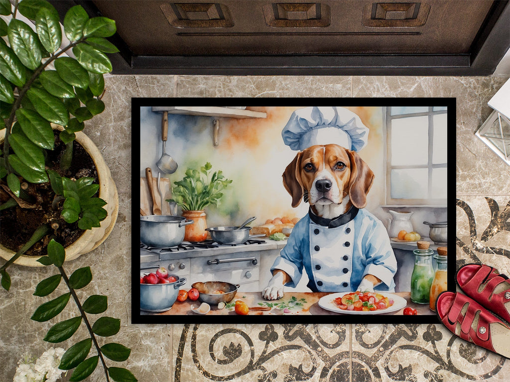 Beagle The Chef Doormat Indoor Outdoor 24H X 36W Front Door Mat Rugs for Entryway, Non Slip Washable Low Pile,