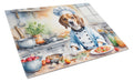 Beagle The Chef Cutting Board Tempered Glass Kitchen Cutting Surface, Heat Resistant Chopping, Non-Slip Feet, Food Prep & Serving