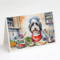 Bearded Collie The Chef Greeting Cards Pack of 8 Blank Cards with Envelopes Whimsical A7 Size 5x7