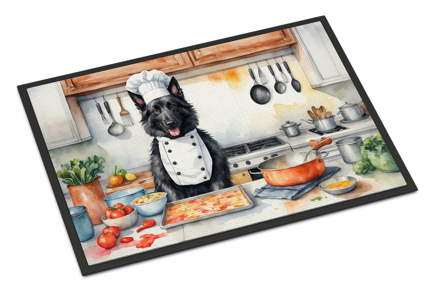 Belgian Sheepdog The Chef Doormat Indoor Outdoor 24H X 36W Front Door Mat Rugs for Entryway, Non Slip Washable Low Pile,
