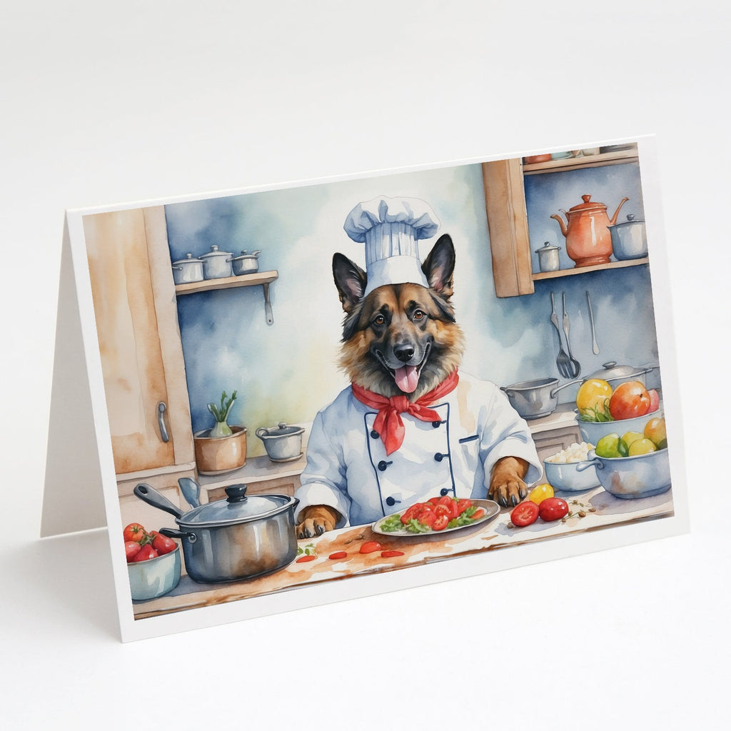 Belgian Tervuren The Chef Greeting Cards Pack of 8 Blank Cards with Envelopes Whimsical A7 Size 5x7