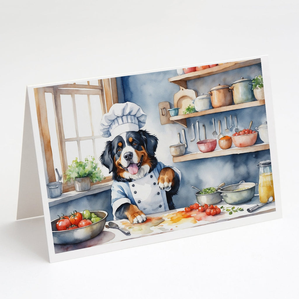 Bernese Mountain Dog The Chef Greeting Cards Pack of 8 Blank Cards with Envelopes Whimsical A7 Size 5x7
