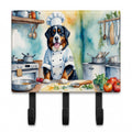 Bernese Mountain Dog The Chef Leash or Key Holder Wall Hooks, Coat Rack Wall Mount, for Hanging Keys, Towels, Aprons, Leashes